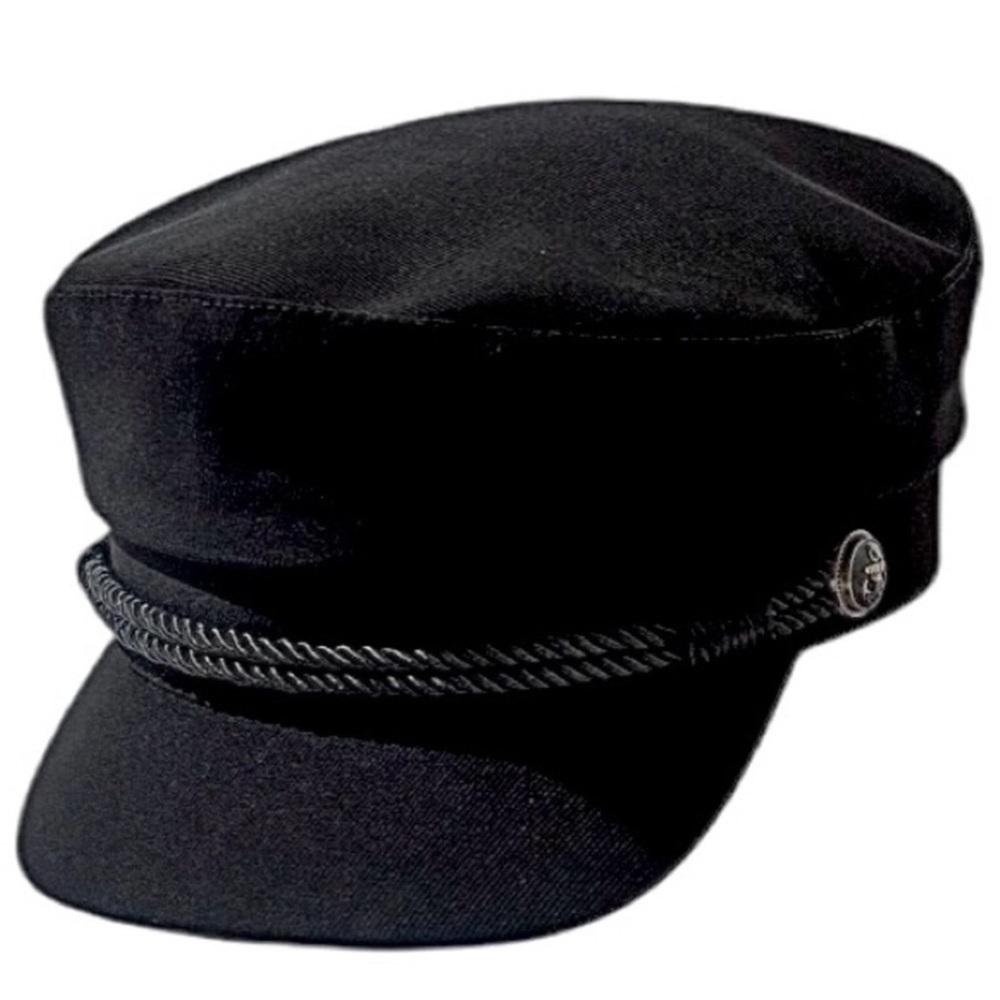 Black Soft Matte Newsboy Cap Rope Detail Baker Boy Sailer Hat New - Picture 13 of 13